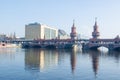 oberbaumbrÃÆÃÂ¼cke bridge is famous berlin attraction situated just next to the famous east side gallery....IMAGE Royalty Free Stock Photo