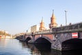 oberbaumbrÃÆÃÂ¼cke bridge is famous berlin attraction situated just next to the famous east side gallery....IMAGE Royalty Free Stock Photo