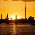 Oberbaumbruecke berlin sunset