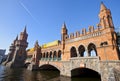 Oberbaumbruecke bridge with passing subway train