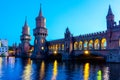 Oberbaumbruke bridge over river Spree Royalty Free Stock Photo