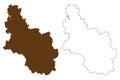 Oberbergischer district Federal Republic of Germany, State of North Rhine-Westphalia, NRW, Cologne region map vector Royalty Free Stock Photo