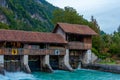 Obere Schleuse covered bridge in Swiss town Unterseen