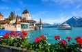 Oberhofen castle on Lake Thun, Switzerland Royalty Free Stock Photo