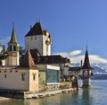 Oberhofen castle at the lake Thun, Switzerland. Royalty Free Stock Photo