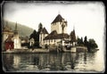 Oberhofen Castle on the lake of Thun, Switzerland