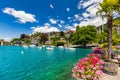 Oberhofen town at Lake Thunersee in swiss Alps, Switzerland. Oberhofen city on the Lake Thun (Thunersee) Royalty Free Stock Photo