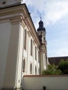 Obermarchtal Abbey wall sideways blue sky Royalty Free Stock Photo