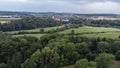 Obermarchtal with cathedral and landscape taken from above, drone Royalty Free Stock Photo