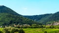 Obernai Alsace-green landscape with vineyards, France