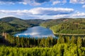 Obernau lake siegerland germany from above