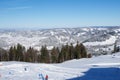 OBERSTAUFEN, GERMANY - 29 DEC, 2017: Wonderful view of the snowy winter resort Oberstaufen in the Bavarian Alps with ski