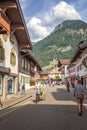 Street in traditional South German country style. Alpine Oberstdorf is one of Germany`s