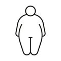 Obese body of person obese fat line icon. Fat figure and big size man. Vector illustration Royalty Free Stock Photo