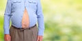 Obese man abdomen. Royalty Free Stock Photo