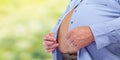 Obese man abdomen. Royalty Free Stock Photo