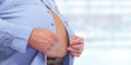 Obese man abdomen. Royalty Free Stock Photo