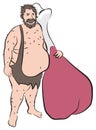 Obese Neanderthal and paleo diet Royalty Free Stock Photo