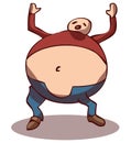 Obese Person, Vector Illustration