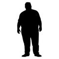 Obese Plus Size man silhouette icon symbol Royalty Free Stock Photo