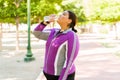 Obese woman finishing her training Royalty Free Stock Photo