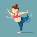 Woman Exercising Losing her Balance Vector Cartoon Illustration Royalty Free Stock Photo