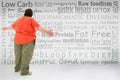 Obese Woman with Weight Loss Choices Royalty Free Stock Photo