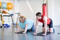 Obese Woman Working Out Royalty Free Stock Photo