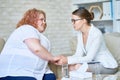 Obese young Woman in Psychotherapy Session Royalty Free Stock Photo