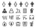 Obesity icon set