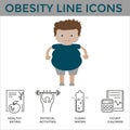 Obesity icons Royalty Free Stock Photo