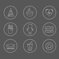 Obesity icons set Royalty Free Stock Photo