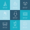 Obesity icons set Royalty Free Stock Photo