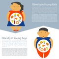 Obesity infographic template Royalty Free Stock Photo