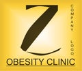 Obesity problem alphabetic logo for company providing solutions