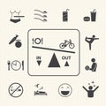 Obesity related diseases and prevention. Vector icons set