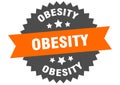 obesity sign. obesity circular band label. obesity sticker