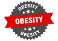 obesity sign. obesity circular band label. obesity sticker