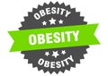 obesity sign. obesity circular band label. obesity sticker