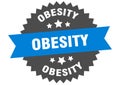 obesity sign. obesity circular band label. obesity sticker