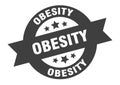 obesity sign. obesity round ribbon sticker. obesity