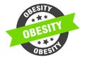 obesity sign. obesity round ribbon sticker. obesity