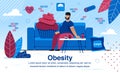 Obesity and Unhealthy Lifestyle Flat Vector Banner