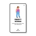 Obesity Woman Frustrated And Depressed Vector illustration