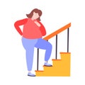 Obesity Woman Stairway Composition