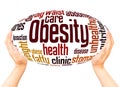 Obesity word cloud hand sphere concept Royalty Free Stock Photo