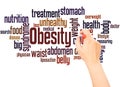 Obesity word cloud hand writing concept