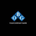 OBG letter logo design on BLACK background. OBG creative initials letter logo concept. OBG letter design.OBG letter logo design on Royalty Free Stock Photo