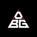 OBG triangle letter logo design with triangle shape. OBG triangle logo design monogram. OBG triangle vector logo template with red Royalty Free Stock Photo