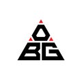 OBG triangle letter logo design with triangle shape. OBG triangle logo design monogram. OBG triangle vector logo template with red Royalty Free Stock Photo